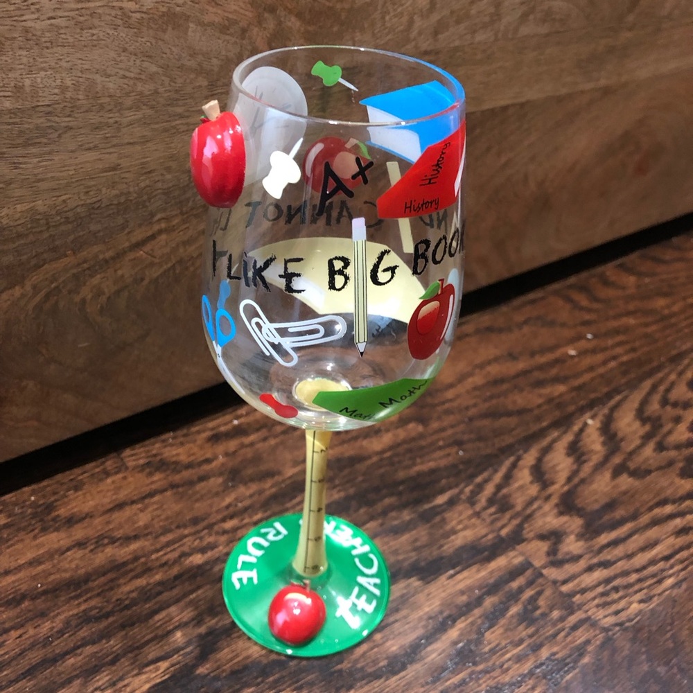 Teacher Gift Festive Wine Glass Decor Novelty